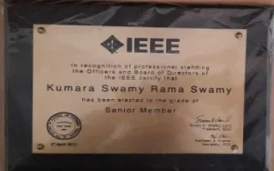 DR. R Kumaraswamy have been elevated to the grade of IEEE Senior members